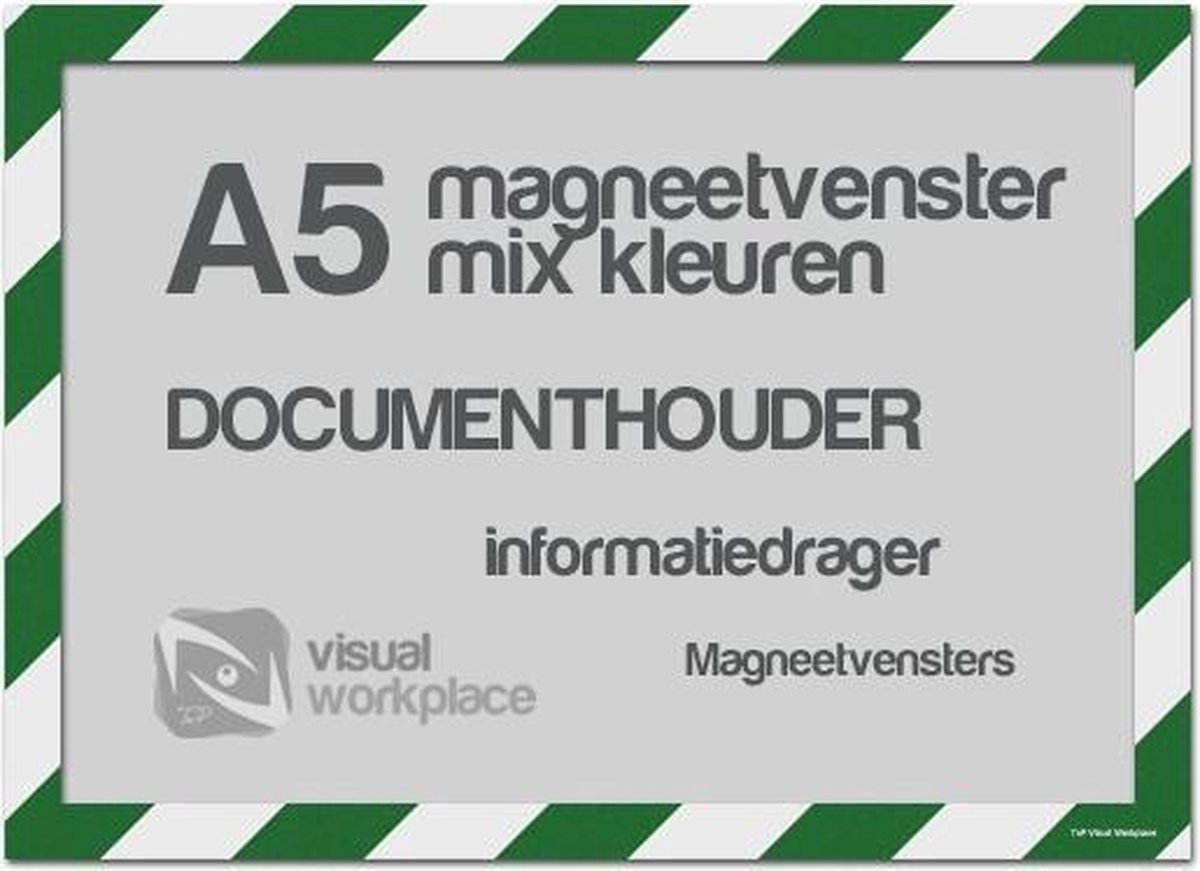 Magneetvensters A5 (mix kleuren) - Groen/Wit