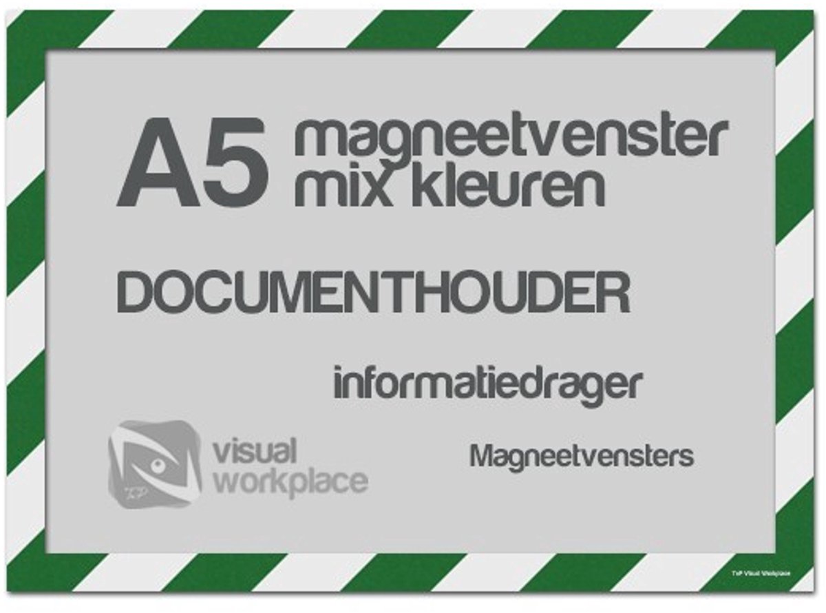 Magneetvensters A5 (mix kleuren) - Groen/Wit