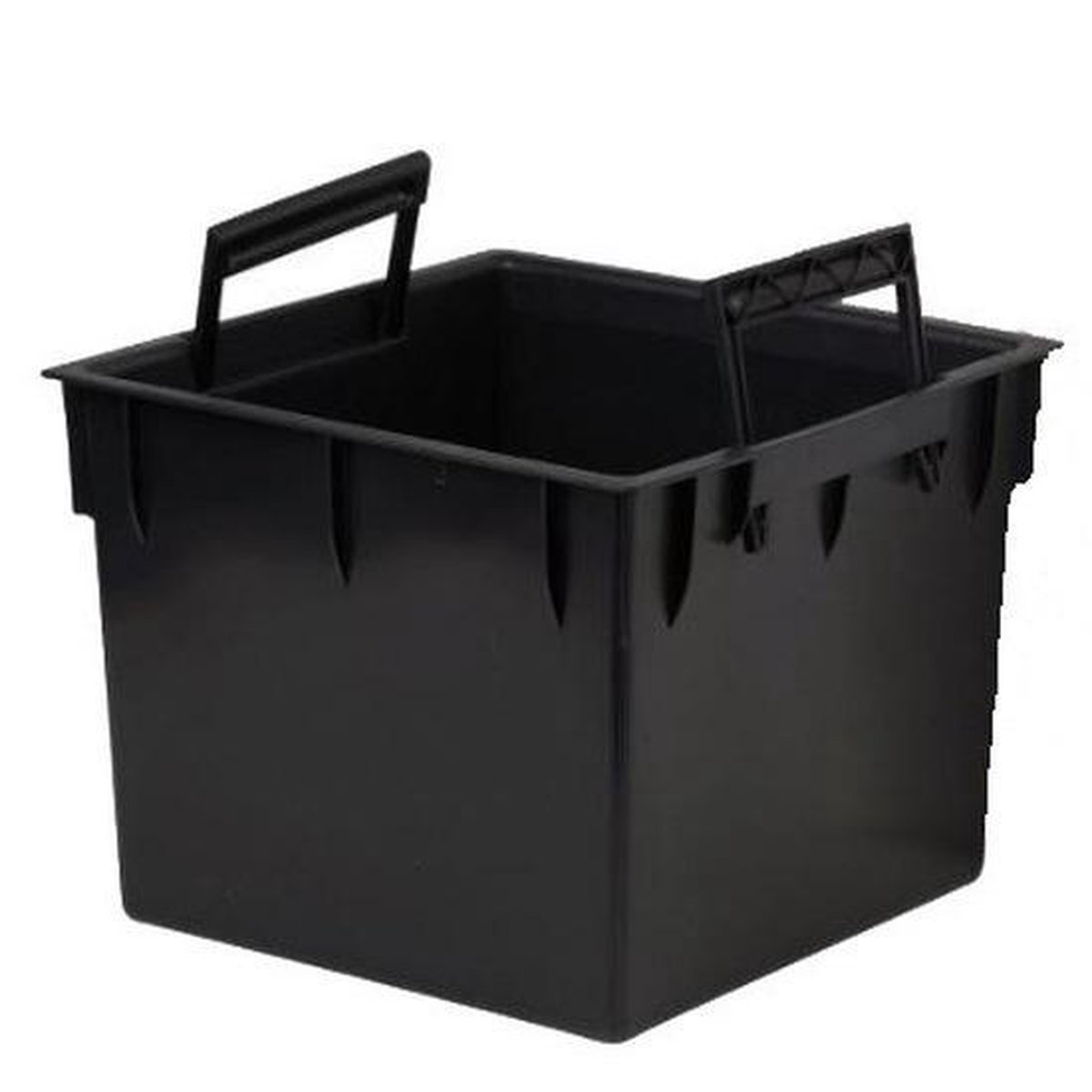 Bloempot met uitneembare inzetstuk, rond, vorstbestendig, modern, met groeven, antraciet, XXL