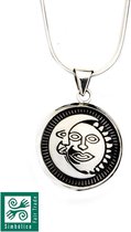 Zon & Maan - symbool Man & Vrouw - zilveren ketting