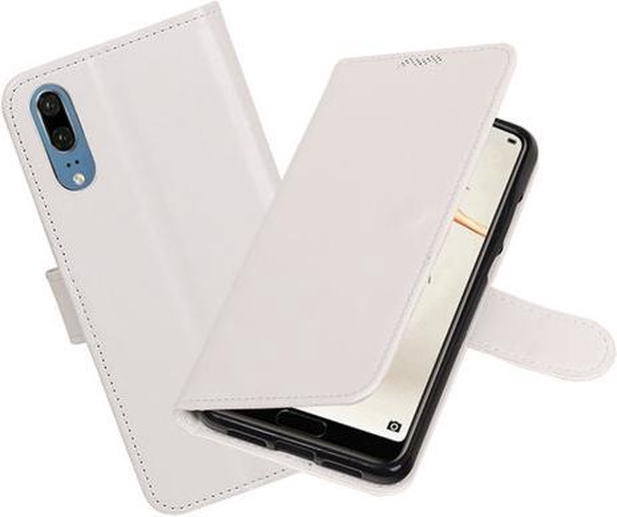 Wit Portemonnee Wallet Case Hoesje voor Huawei P20