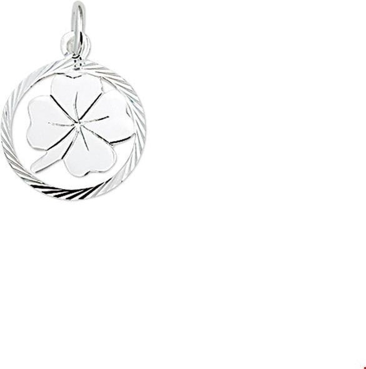 zilver gerhodineerd hanger klavertje gediamanteerd 1321722