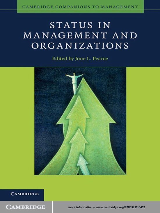 Cambridge Companions to Management - Status in Management an ... - cover