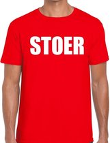 Stoer tekst t-shirt rood heren 2XL