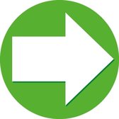 5x Accent pijl sticker groen - 14,8 cm - pijl stickertjes