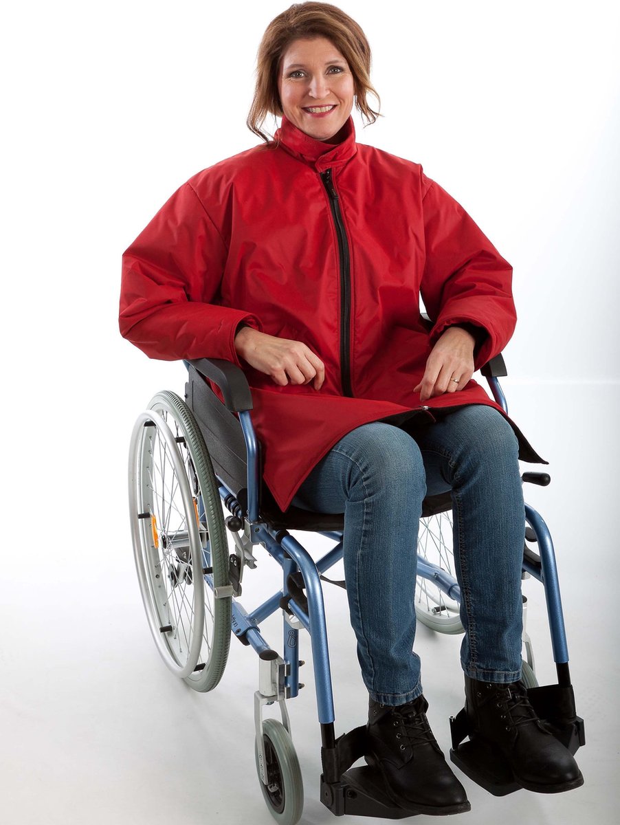 Rolstoeljas winter | Rolstoeljassen & Rolstoelponcho's | Aangepaste jas rolstoel | Rood | L