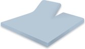Splittopper Hoeslaken Jersey Katoen - 180x210/220cm - licht blauw - Split Enkel - Single Split