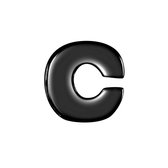 Zilveren hanger blackplated alfabet - c