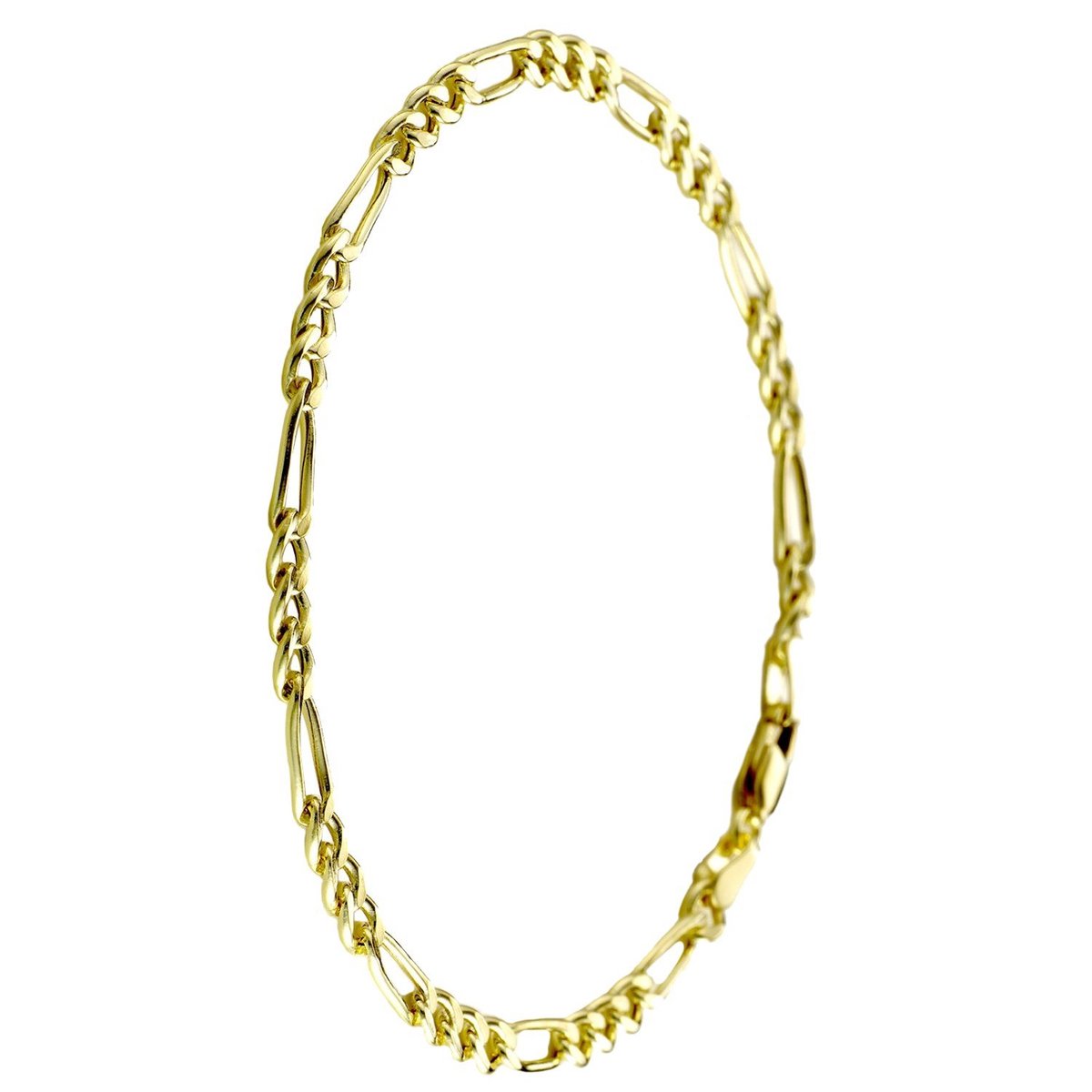 Lucardi Heren Figaro armband - 14 karaat goud - Armband - Vaderdag Cadeautje - 19 cm - Geelgoud