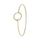 Lucardi Dames Goldplated armband bangle cirkel - Goudkleurig - Armband - Cadeau - Stijlvol - Goudkleurig