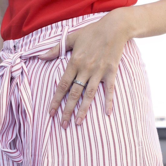 Lucardi Dames Vriendschapsring Bora Bora - Ring - Cadeau voor vrouwen - Staal - Zilverkleurig