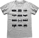 DC Comics Batman Heren Tshirt -S- Icons Grijs