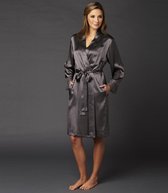 Robe de chambre femme en soie Bonsoir Anthracite L / XL - 100% Soie |  bol.com