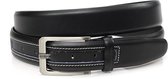 JV Belts Zwarte leren heren riem - heren riem - 3.5 cm breed - Zwart - Echt Leer - Taille: 95cm - Totale lengte riem: 110cm