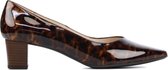 Peter Kaiser Dames Leren  Panterprint  Pumps / Schoenen - Blokhak hoogte 4.5  cm - plus 47611 - Bruin - Maat 41