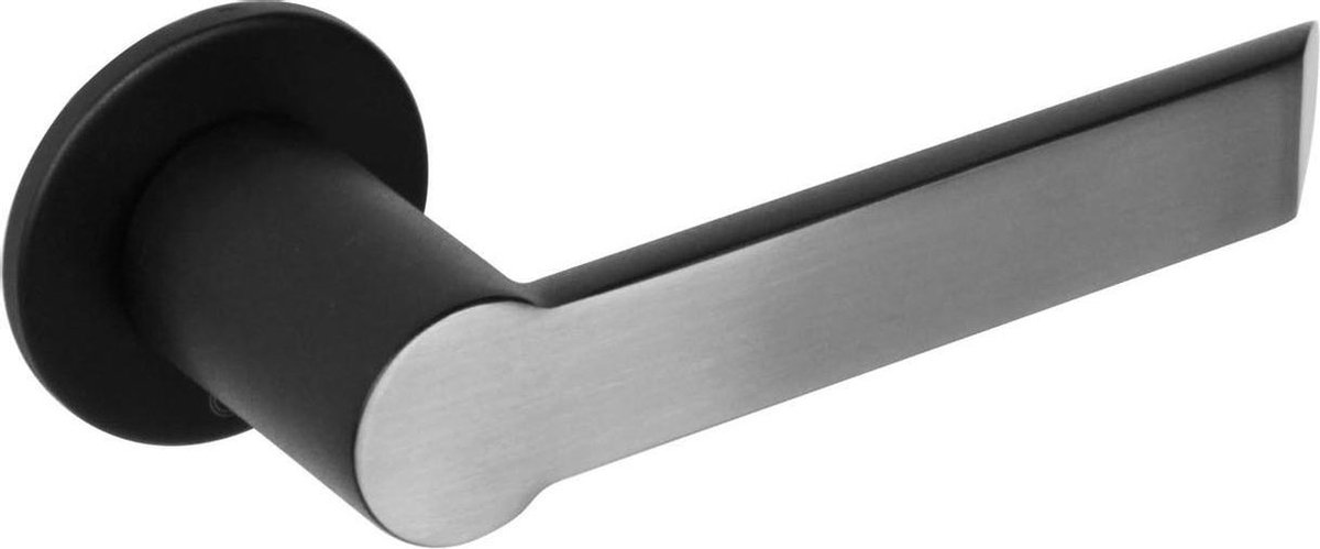 Intersteel Deurkruk Arjan Moors Sliced No.2 met rozet rvs geborsteld-zwart