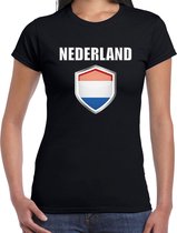 Nederland landen t-shirt zwart dames - Nederlandse landen shirt / kleding - EK / WK / Olympische spelen Nederland outfit XS