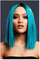 Fever - Kylie Two Toned Blend Teal Pruik - Blauw