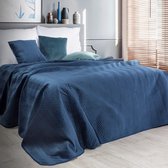 Luxe bed_deken_Brulo_Polyester_sprei_220x240 cm_Gewicht-260+120+65 GSM__Donker blauw