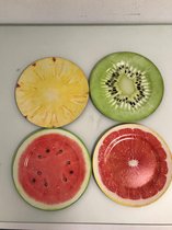 Onderborden met fruit patroon - set van 4 stuks