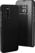 Spiegel Cover - Hoesje - Clear View Case Geschikt voor: Samsung Galaxy A71  - Zwart
