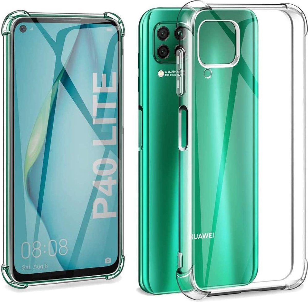 Anti-shock silicone hoesje transparant Geschikt voor: Huawei P40 Lite