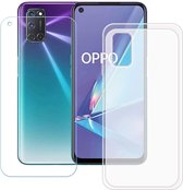 Silicone hoesje transparant met 2 Pack Tempered glas Screen Protector Geschikt voor: OPPO A72