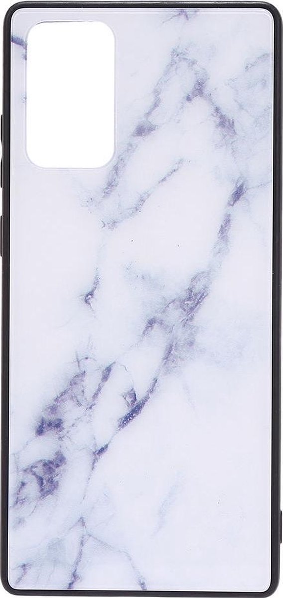 Shop4 - Samsung Galaxy Note 20 Hoesje - Harde Back Case Marmer Wit