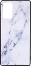Shop4 - Samsung Galaxy Note 20 Hoesje - Harde Back Case Marmer Wit