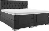 Boxspring Elektrische  Plint 180x210 Compleet Antracite Gecapitoneerd