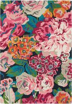 Sanderson - Rose & Peony Cerise 45005 Vloerkleed - 200x280 cm - Rechthoekig - Laagpolig Tapijt - Klassiek - Meerkleurig