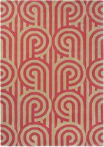 Florence Broadhurst - Turnabouts claret 39200 Vloerkleed - 170x240 cm - Rechthoekig - Laagpolig Tapijt - Klassiek, Retro - Goud, Rood