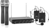 VHF-4-H-HS 4 kanalen VHF draadloze microfoonset met 2 x headset 2 x handmic