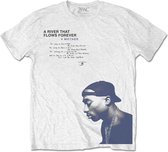 Tupac - A River ? Heren T-shirt - M - Wit