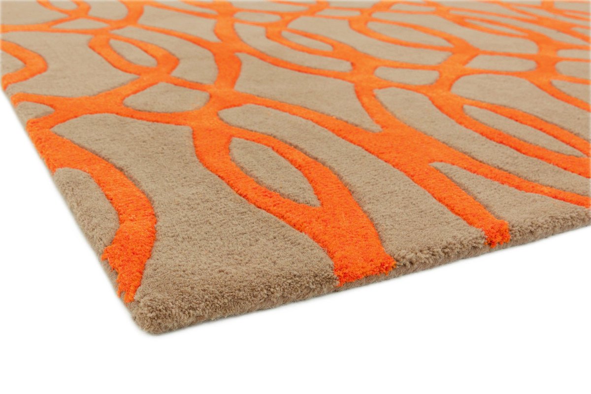 Easy Living - Matrix-Wire-orange Vloerkleed - 200x300  - Rechthoek - Laagpolig Tapijt - Modern - Bruin, Oranje