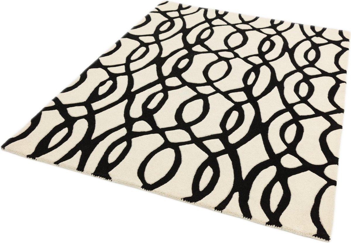 Easy Living - Matrix-Wire-White Vloerkleed - 200x300  - Rechthoek - Laagpolig Tapijt - Modern - Zwart_wit