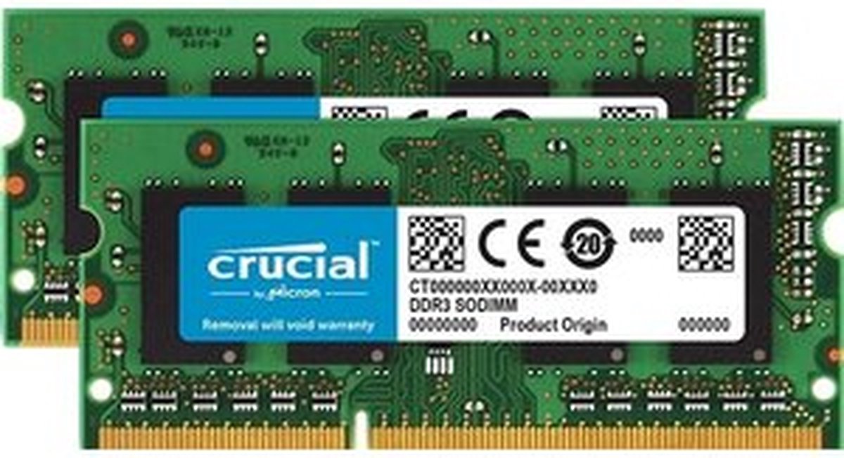 Crucial CT2KIT102464BF160B 16GB DDR3 SODIMM 1600MHz (2 x 8 GB) - Crucial