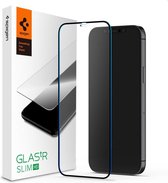Spigen FC Black HD Glassprotector iPhone 12 Pro Max - Zwarte Rand