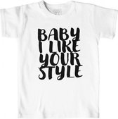 STUDIO BY BO® Baby T-shirt Like Your Style Wit | 100% OEKOTEX gecertificeerd katoen | Maat 98