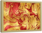 Foto in frame Rood-Goud abstractie, 100x70cm, Premium print