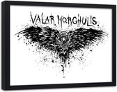 Foto in frame , Valar Morghulis , Game of Thrones , 100x70cm , zwart wit , wanddecoratie