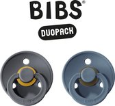 BIBS Fopspeen - Maat 2 (6-18 maanden) DUOPACK - Iron & Petrol - BIBS tutjes - BIBS sucettes