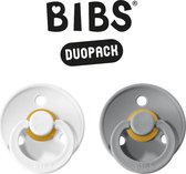 BIBS Fopspeen - Maat 2 (6-18 maanden) DUOPACK - White & Cloud - BIBS tutjes - BIBS sucettes