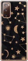 Samsung S20 FE hoesje siliconen - Counting the stars | Samsung Galaxy S20 FE case | zwart | TPU backcover transparant