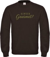 Kerst sweater zwart Al weer gourmet? - soBAD. | Kersttrui soBAD. | kerstsweaters volwassenen | kerst hoodie volwassenen | Kerst outfit | Foute kerst truien