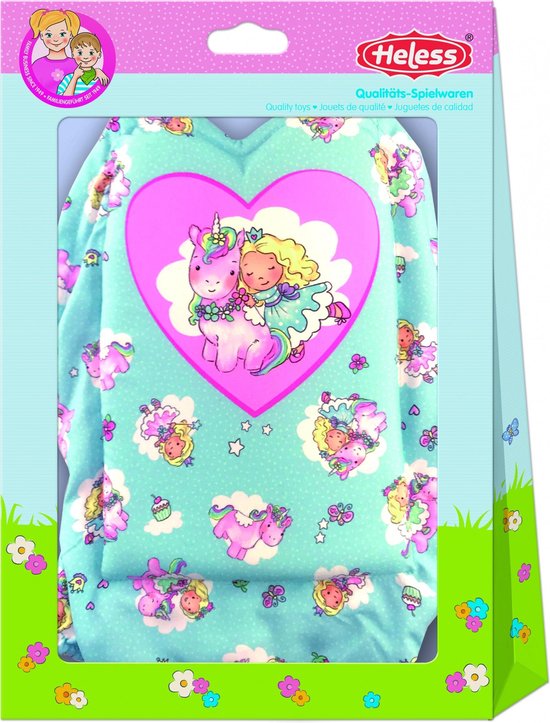 Heless poppendraagzak eenhoorn – 30×21 cm – blauw