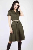 Voodoo Vixen Flare jurk -4XL- Martha Button Down 40s Groen