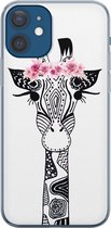 iPhone 12 hoesje siliconen - Giraffe | Apple iPhone 12 case | TPU backcover transparant