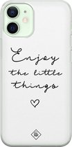 iPhone 12 mini hoesje siliconen - Enjoy life | Apple iPhone 12 Mini case | TPU backcover transparant