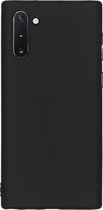 Hoesje Siliconen Geschikt voor Samsung Galaxy Note 10 - Color Backcover - Zwart